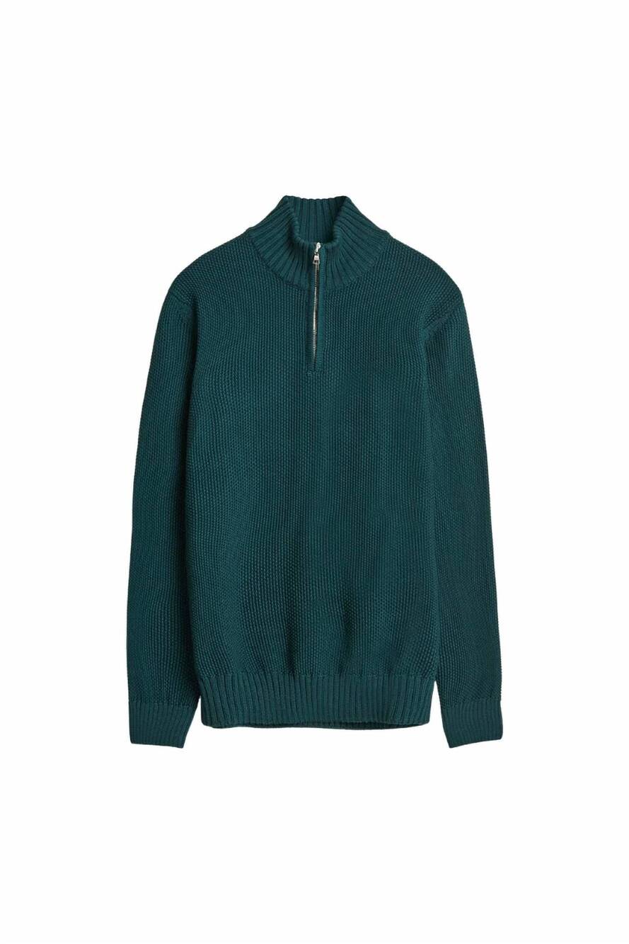 NEW ORLEBAR BROWN lennard cashmere half-zip sweater in bristlecone pine - Picture 2 of 2